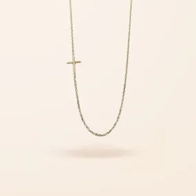 10K Gold Asymmetrical Cross Necklace