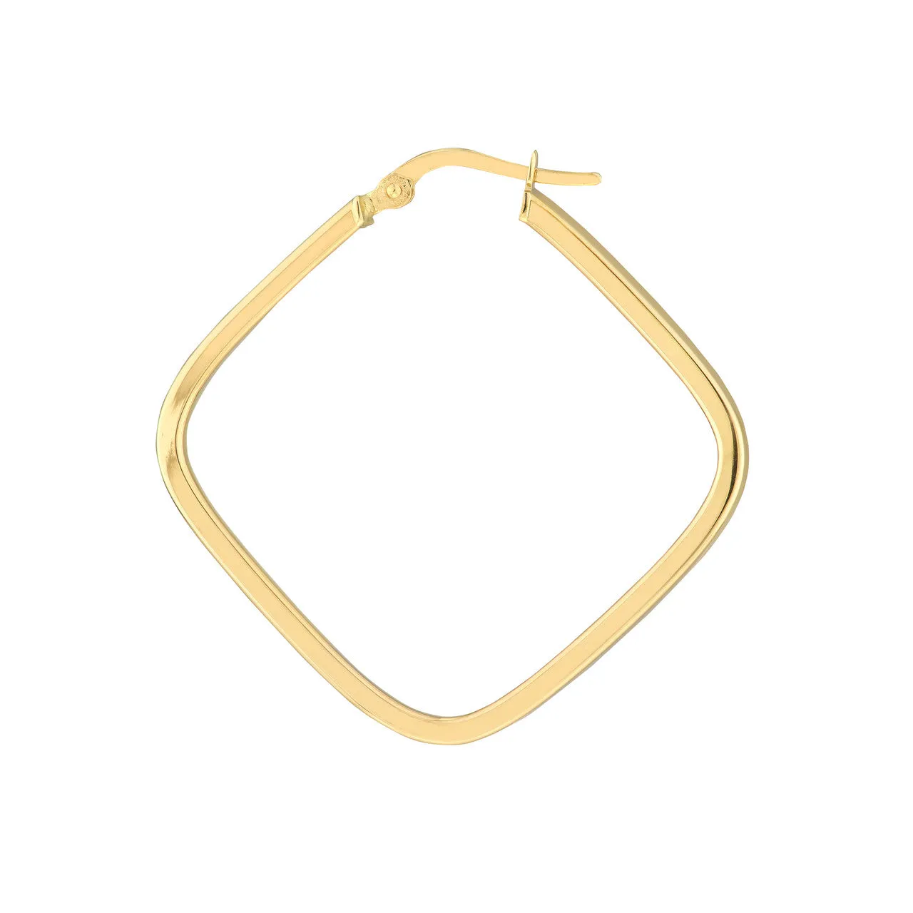 14K Yellow Gold Large Square Hoop Earrings