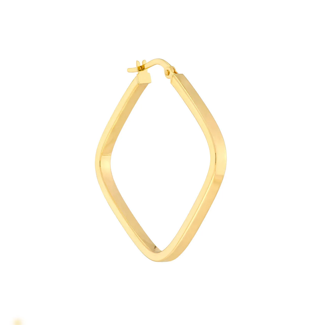 14K Yellow Gold Large Square Hoop Earrings