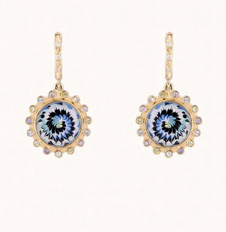 14K Yellow-Gold Mini Tie-Dye Drop Earrings