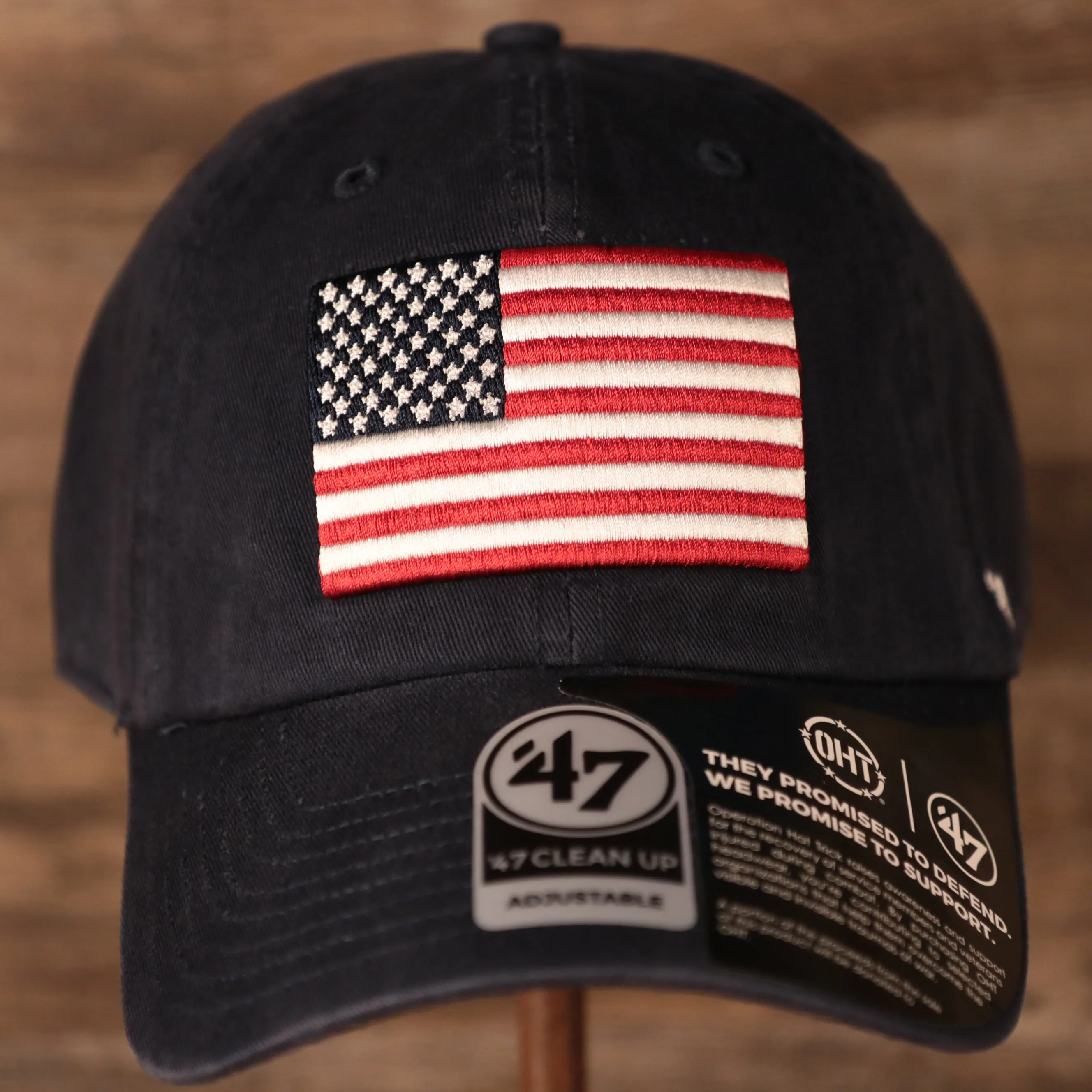 47 BRAND | OPERATION HAT TRICK | USA FLAG PATCH | COTTON | DAD HAT | NAVY | OSFM