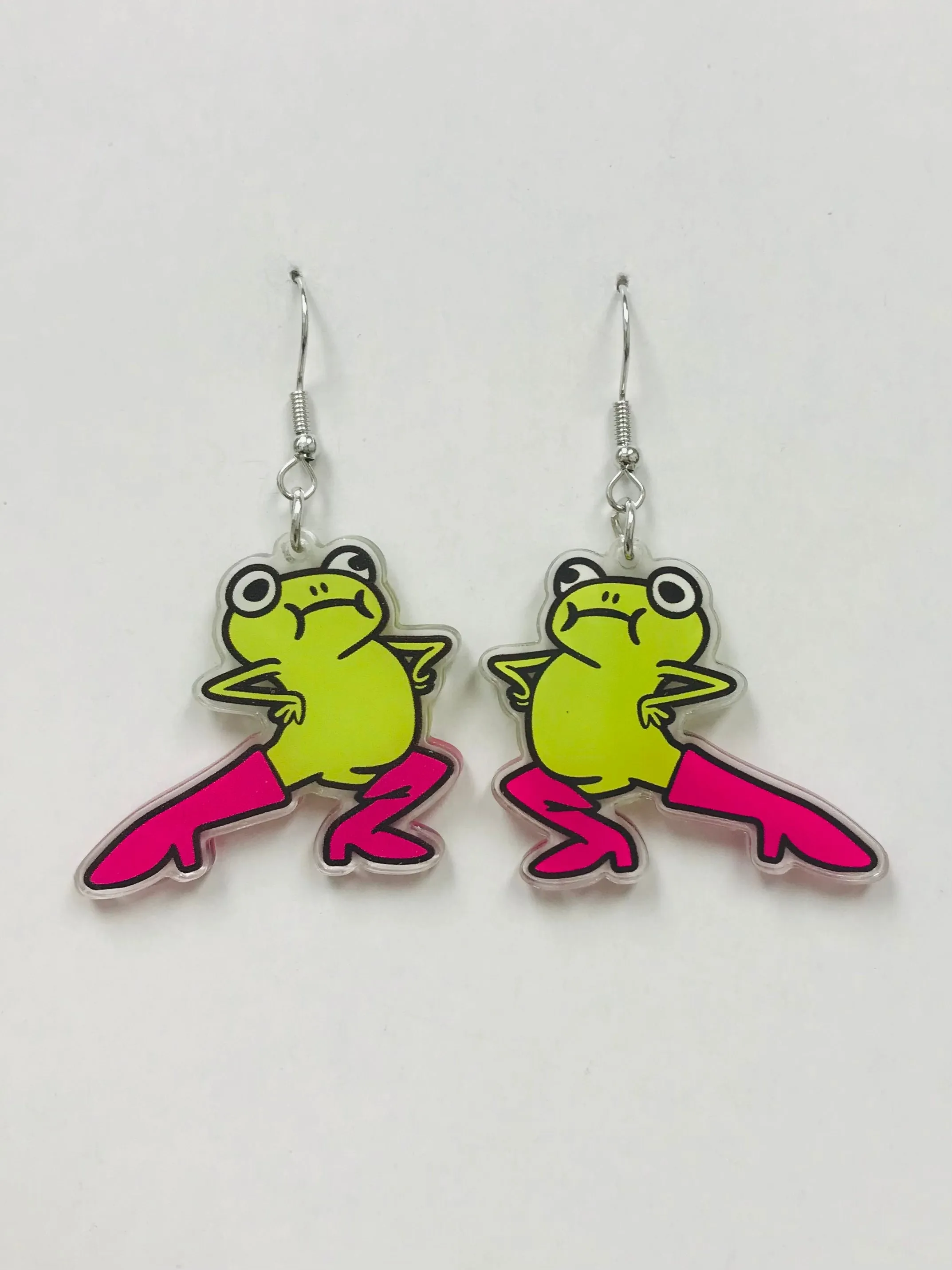 Acrylic Gymnastics Acrobatic Frog Dancing Earrings