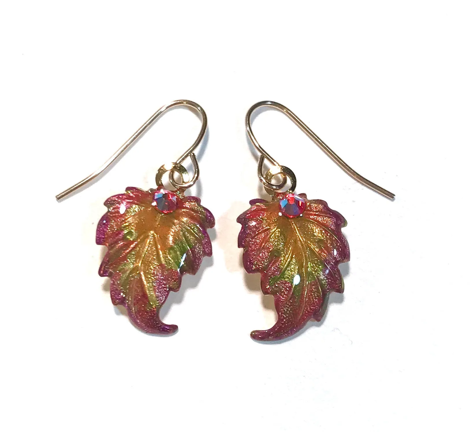 Autumn Leaves Earrings - Hand Painted - Fall Earrings