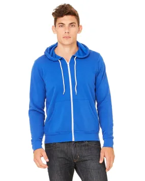 Bella + Canvas Unisex Poly-Cotton Fleece Full-Zip Hoodie 3739 True Royal