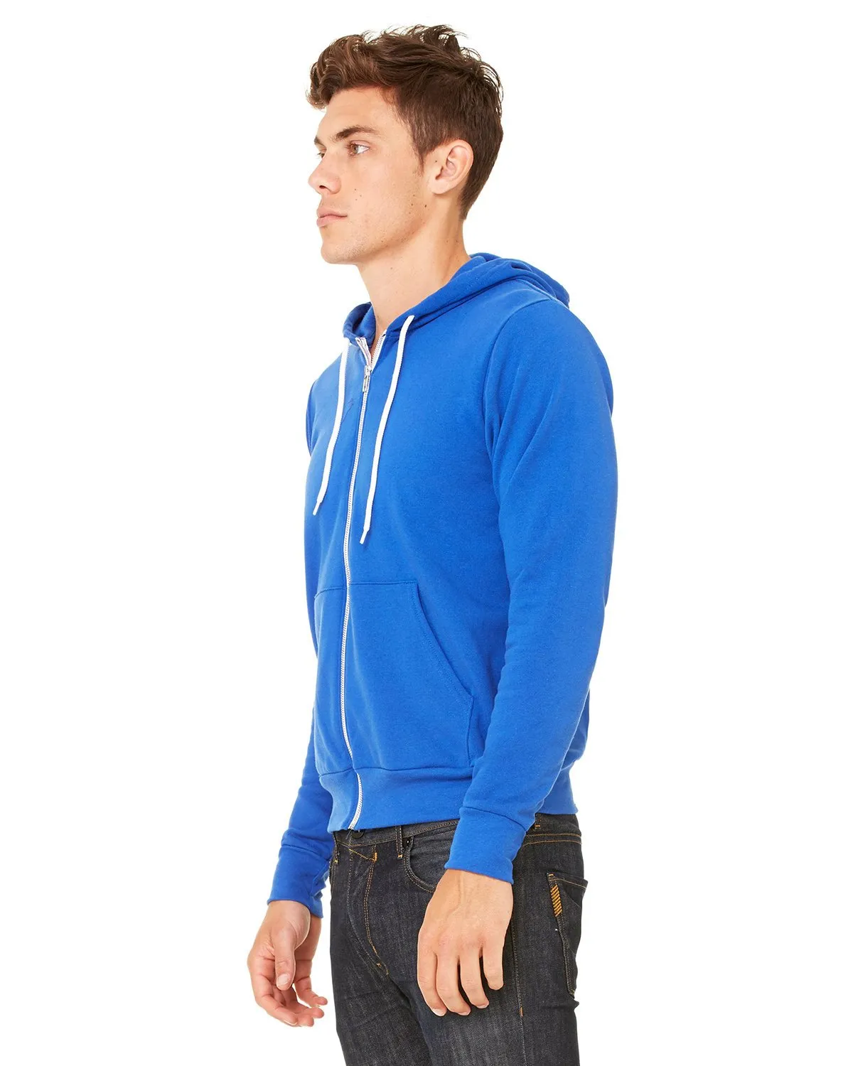 Bella + Canvas Unisex Poly-Cotton Fleece Full-Zip Hoodie 3739 True Royal