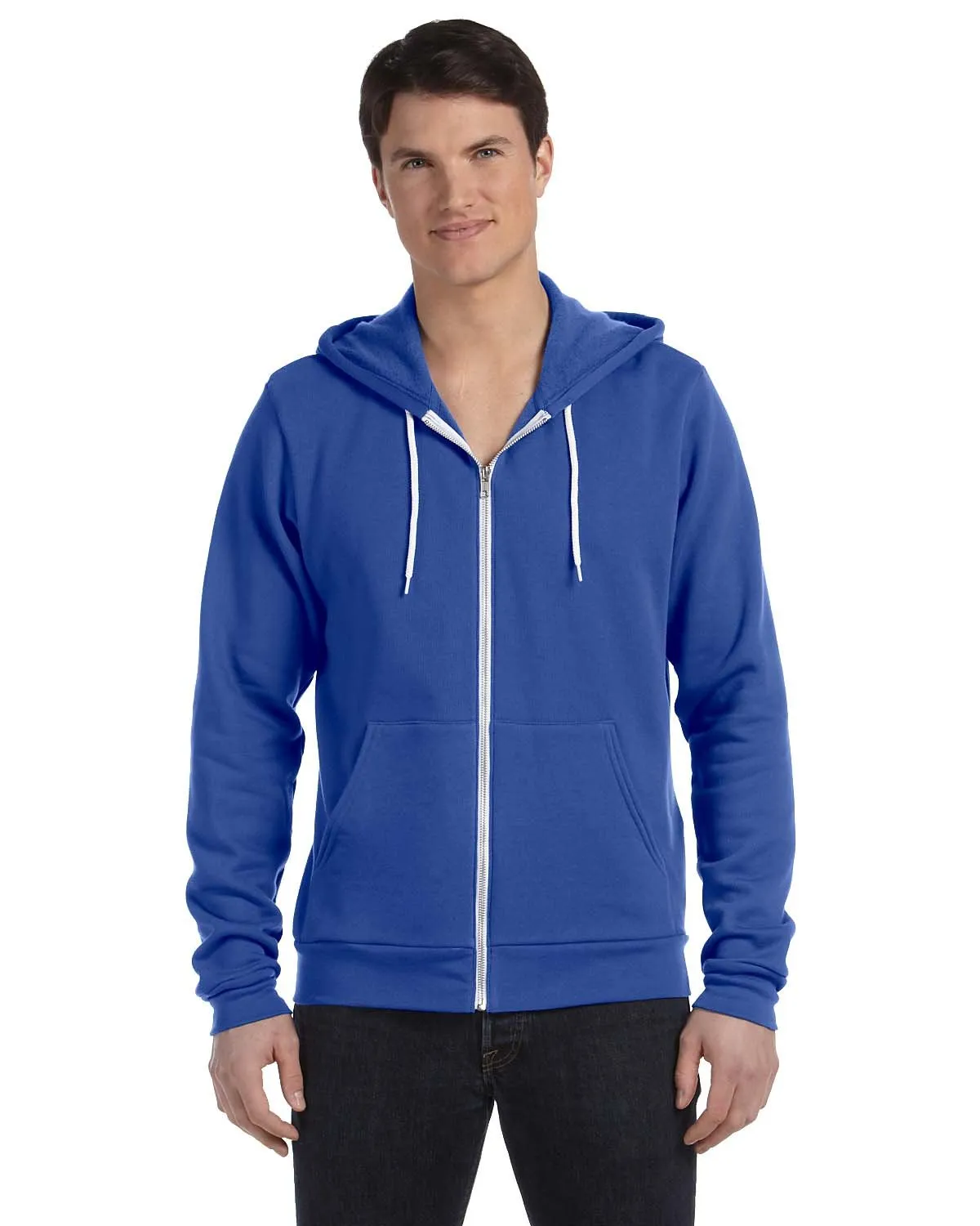 Bella + Canvas Unisex Poly-Cotton Fleece Full-Zip Hoodie 3739 True Royal