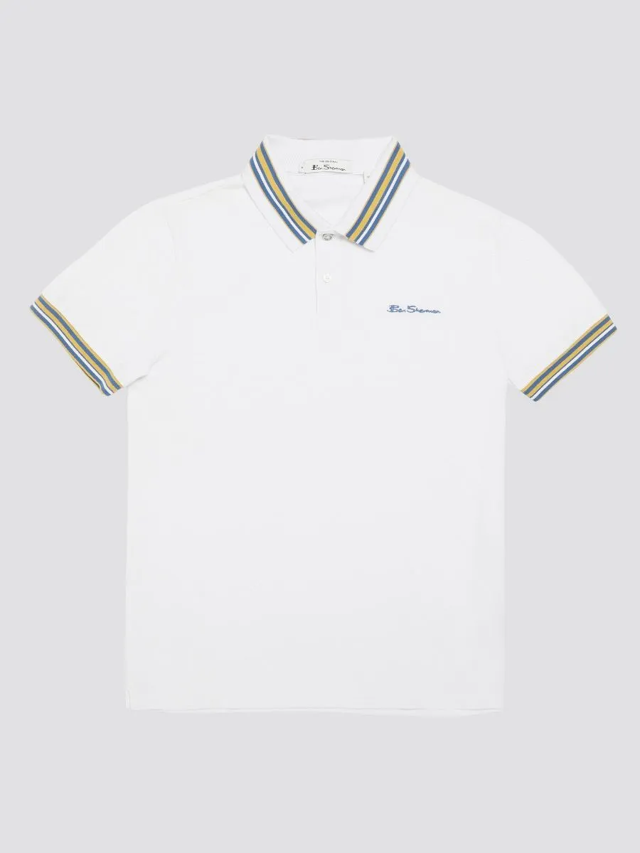 Ben Sherman House Collar Short Sleeve Polo Shirt White