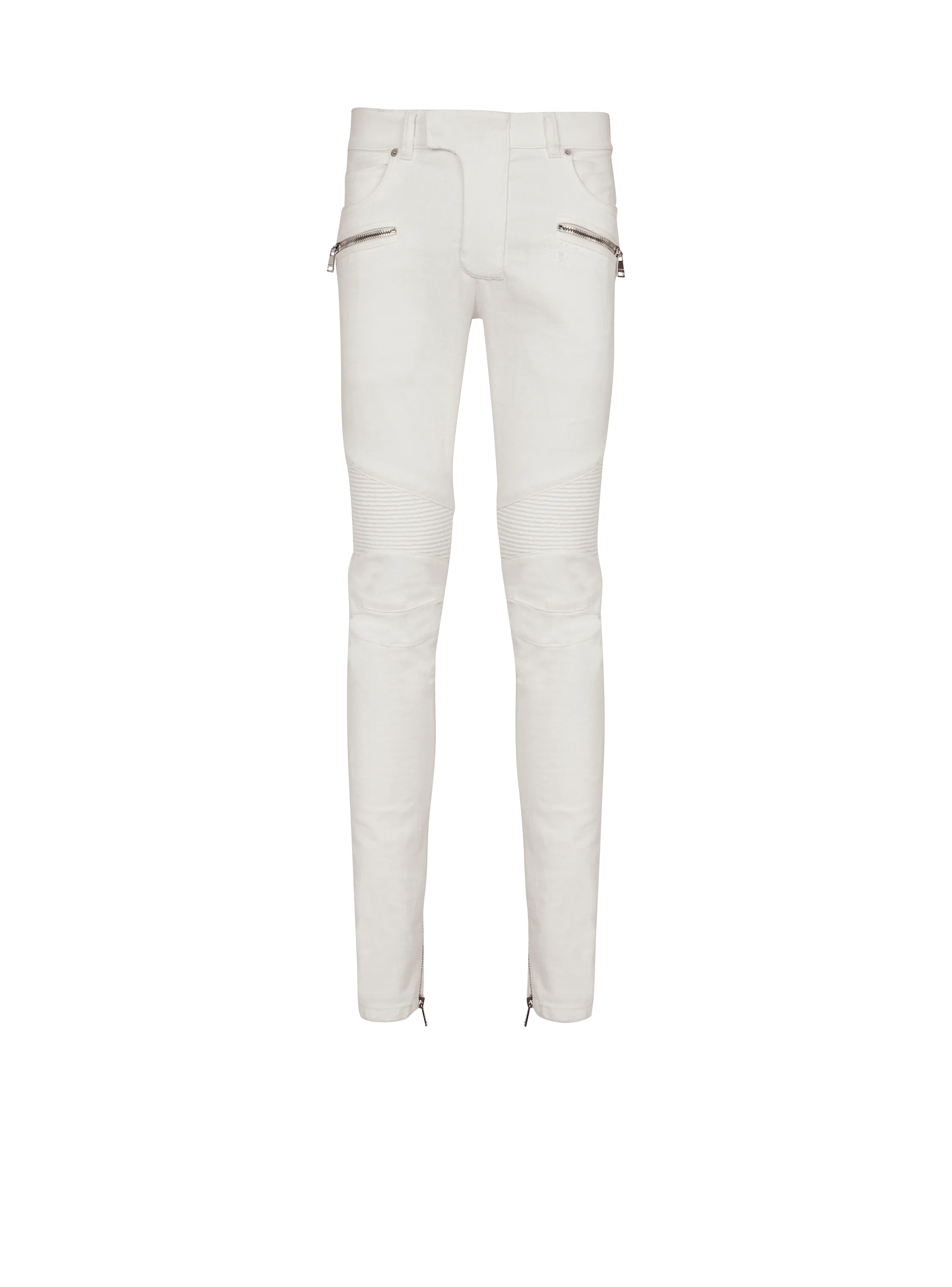 Biker jeans in white denim