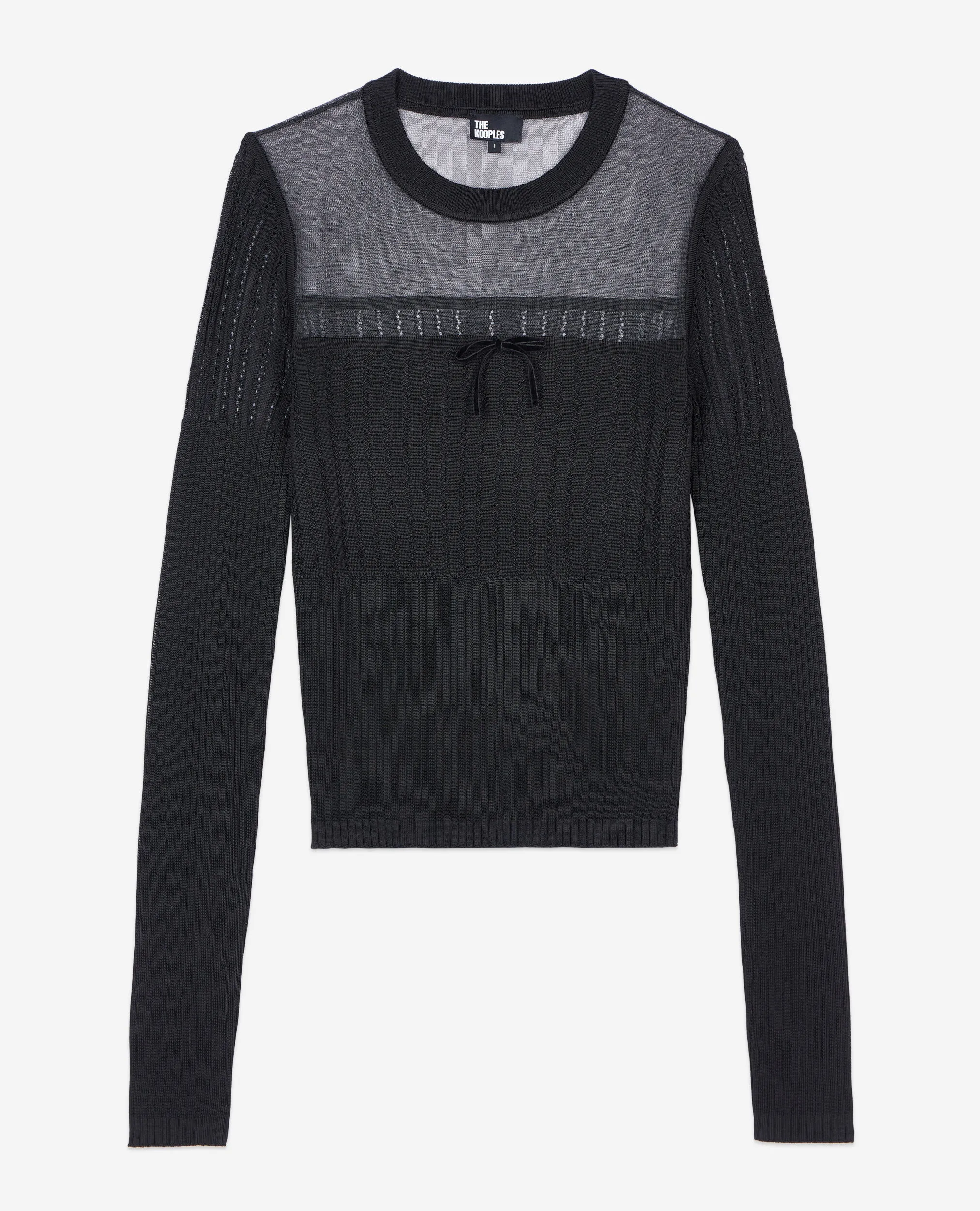 Black openwork sweater