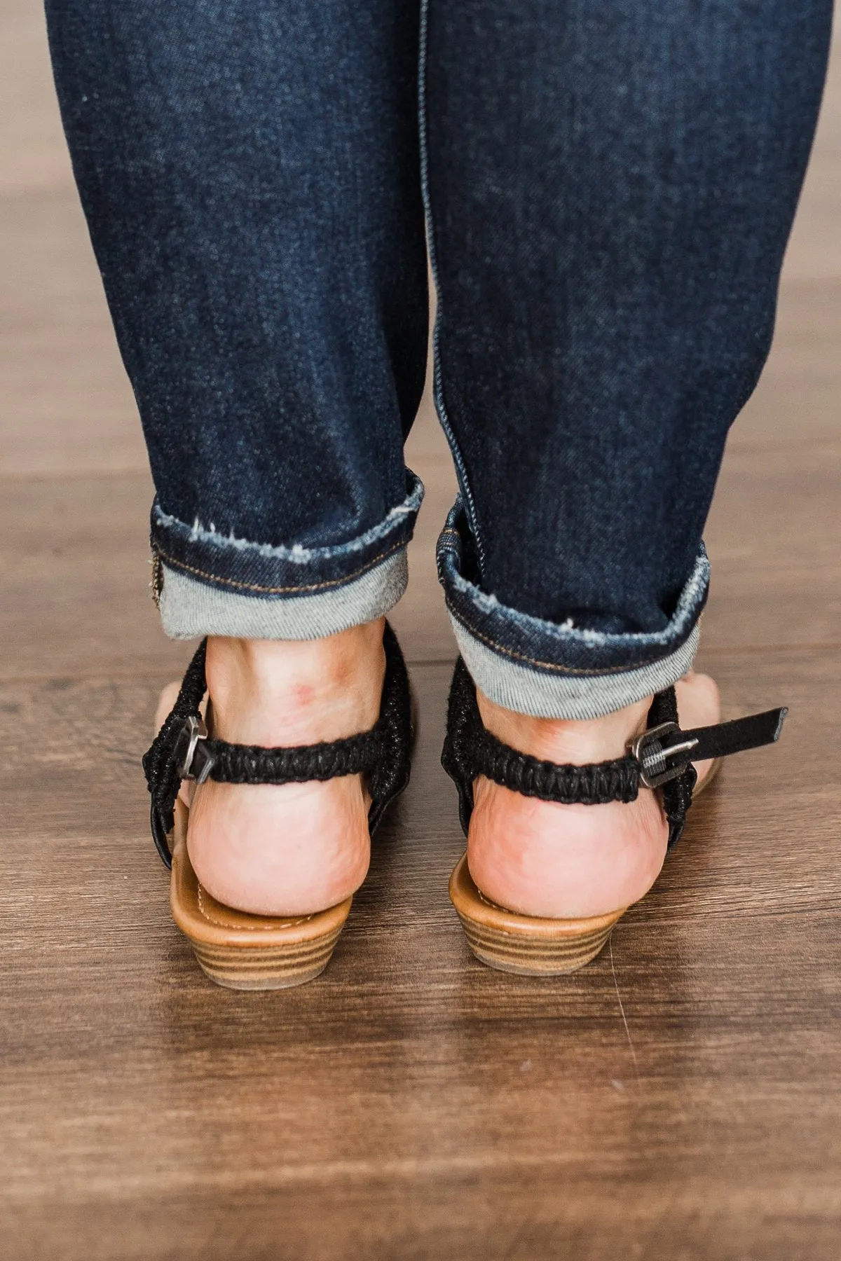 Blowfish Brandey Sandals- Black Macrame