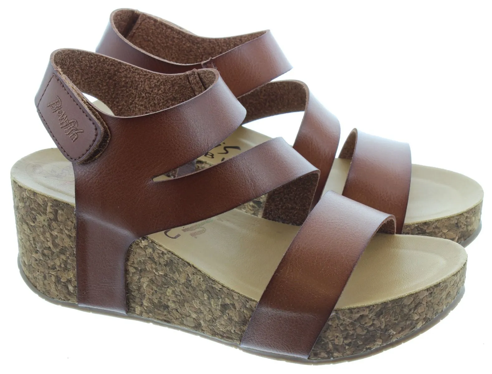 BLOWFISH Ladies Leelee Wedge Sandals In Tan