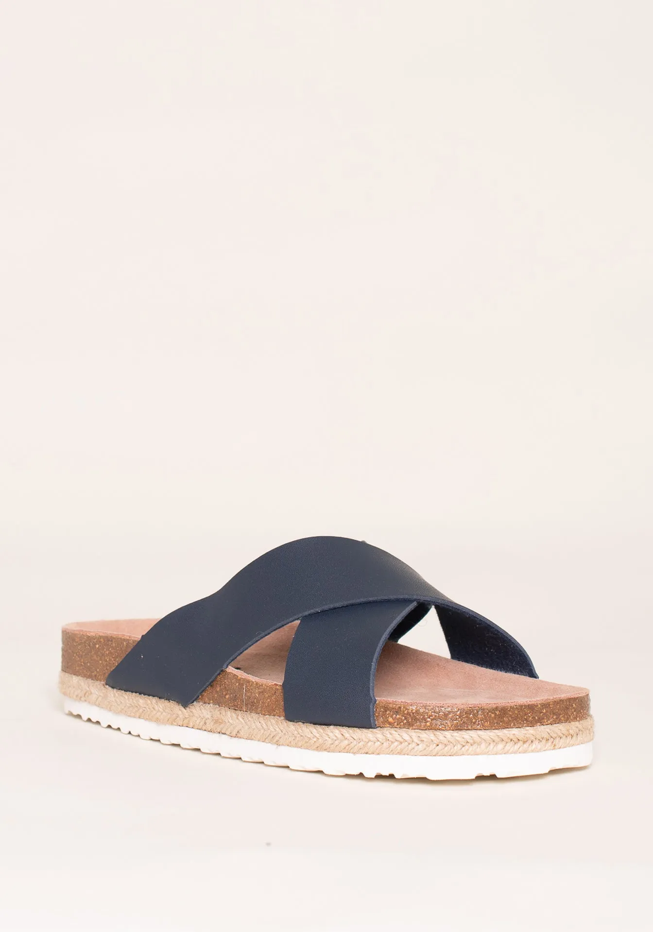 Blue Cross Strap Sandals