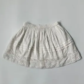 Bonpoint White Lace Trim Skirt: 6 Years