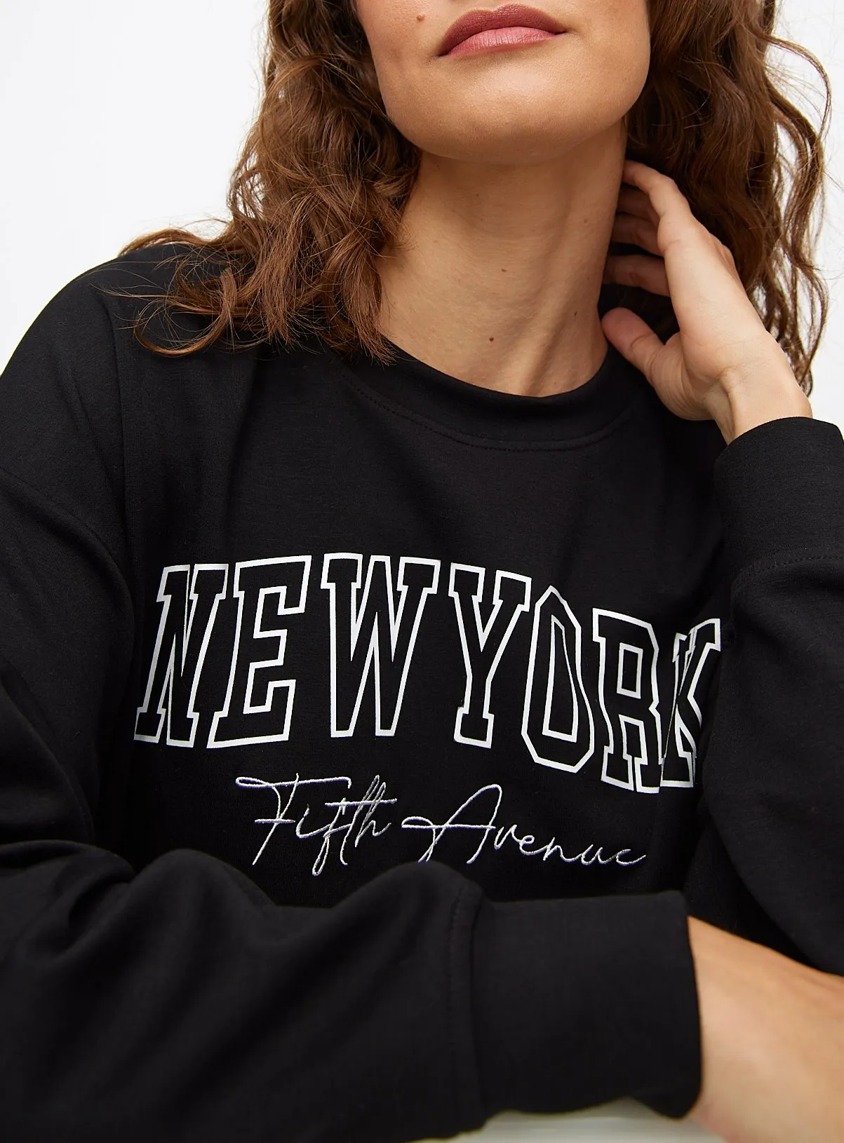 Buy Black New York Slogan Oversized Sweatshirt  XL | Hoodies and sweatshirts | Tu