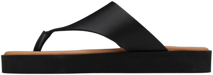 By Malene Birger Black Marisol Flat Sandals