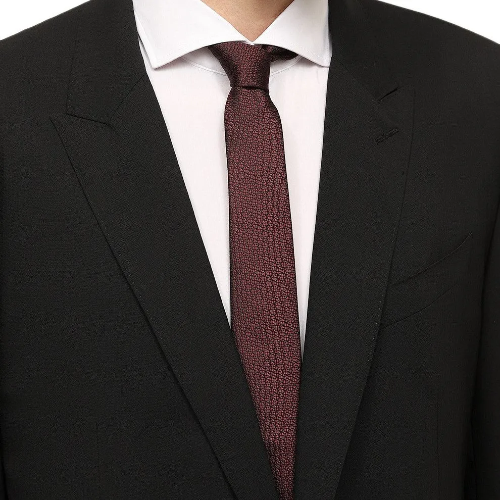 Canali Burgundy Silk Tie