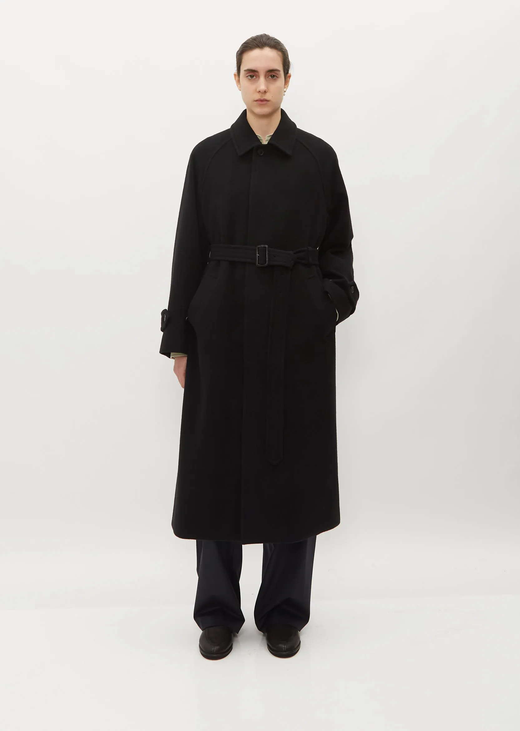 Cashmere Wool Mosser Soutien Collar Coat