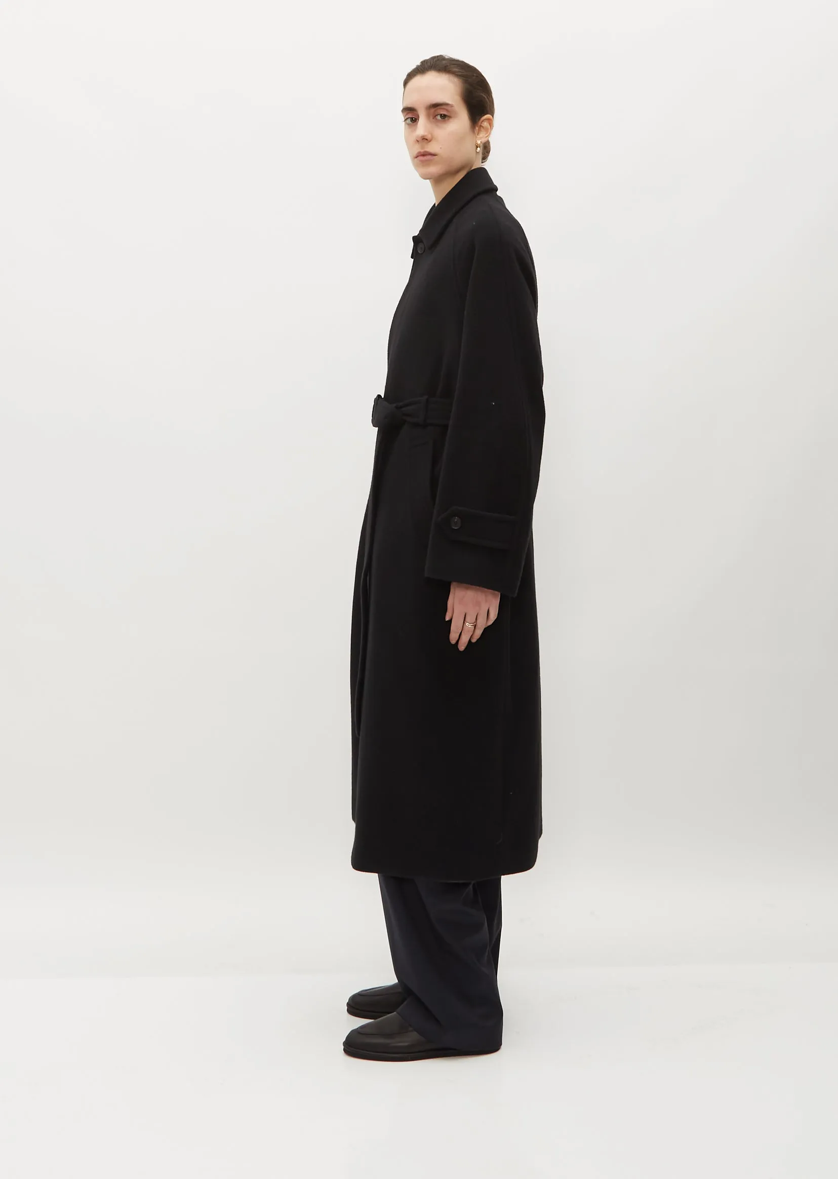 Cashmere Wool Mosser Soutien Collar Coat