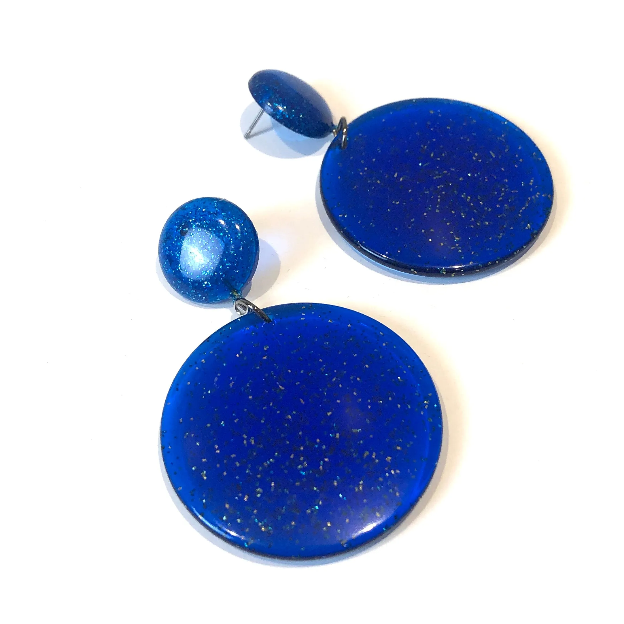 Celestial Blue Sparkle Statement Earrings