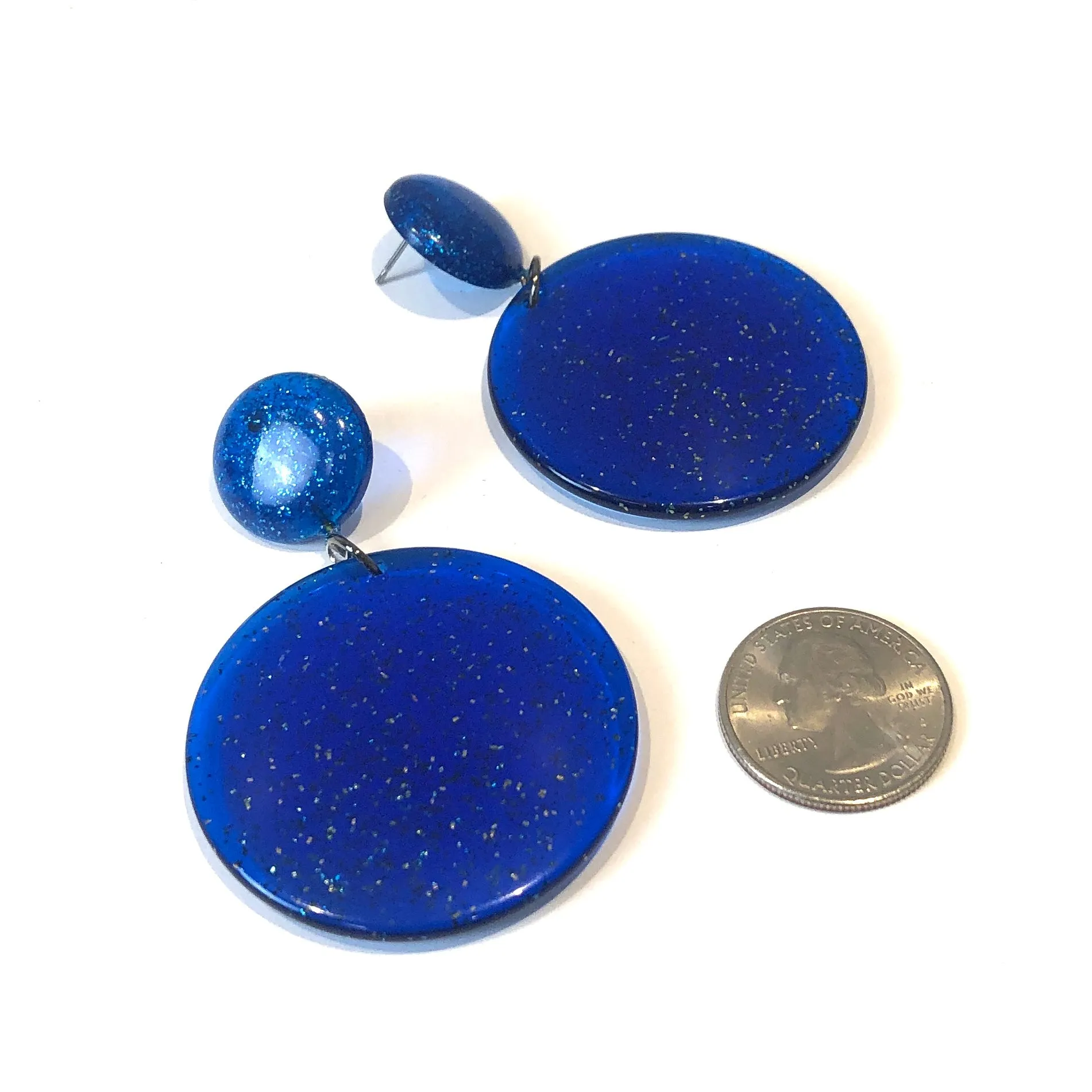 Celestial Blue Sparkle Statement Earrings