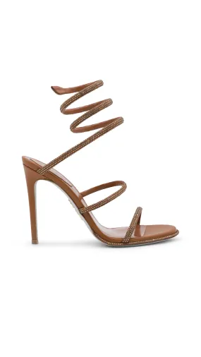 Cleo Crystal Sandals - Brown