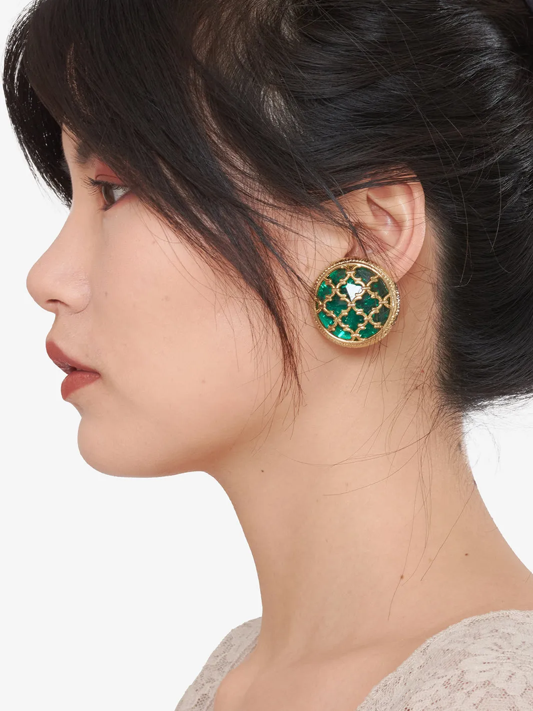 Coveri Round clip-on earrings