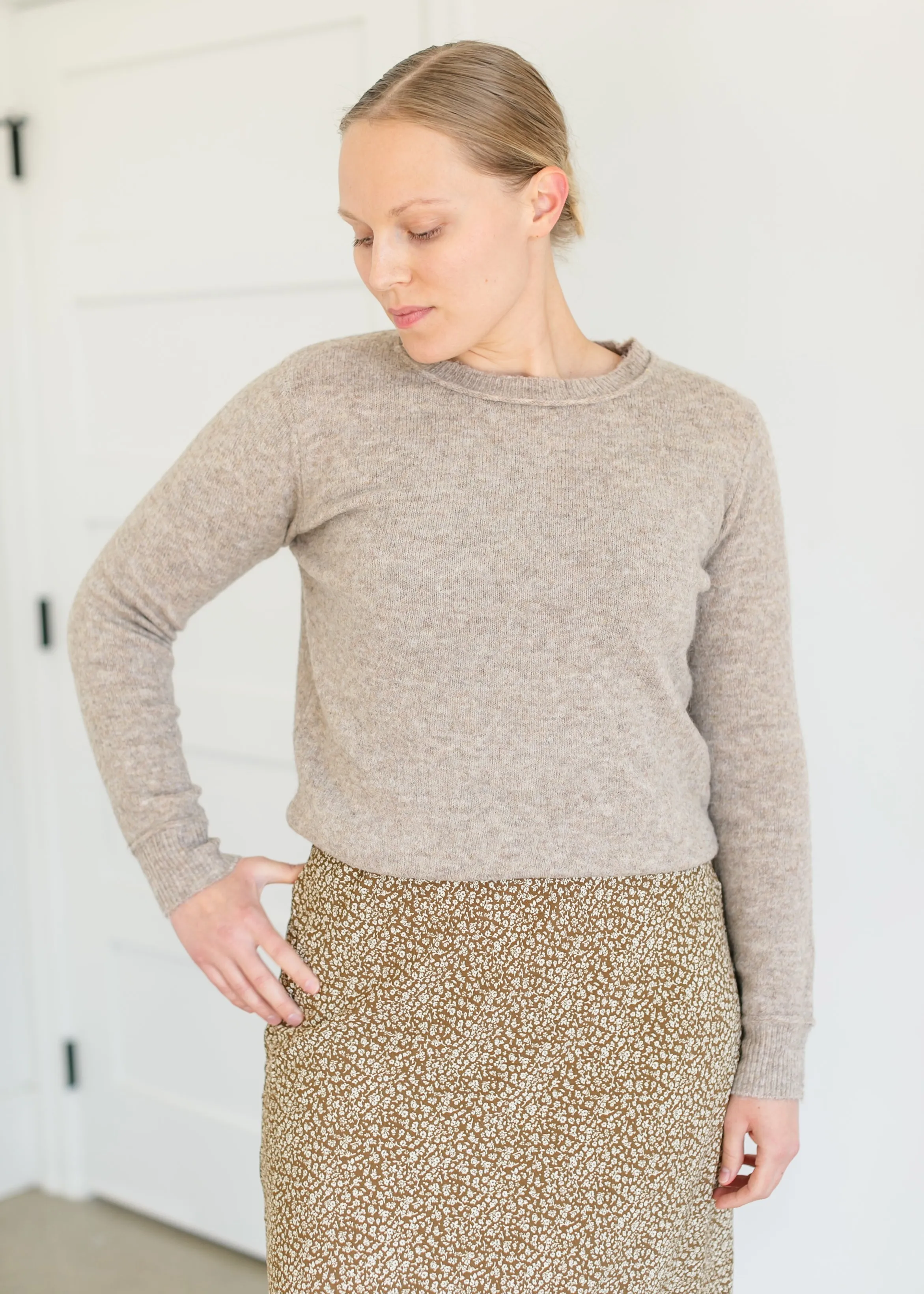 Crewneck Marled Knit Sweater - FINAL SALE