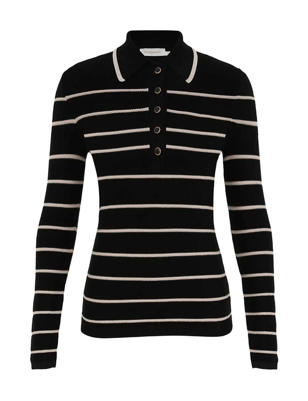 Crush Stripe Long Sleeve Polo