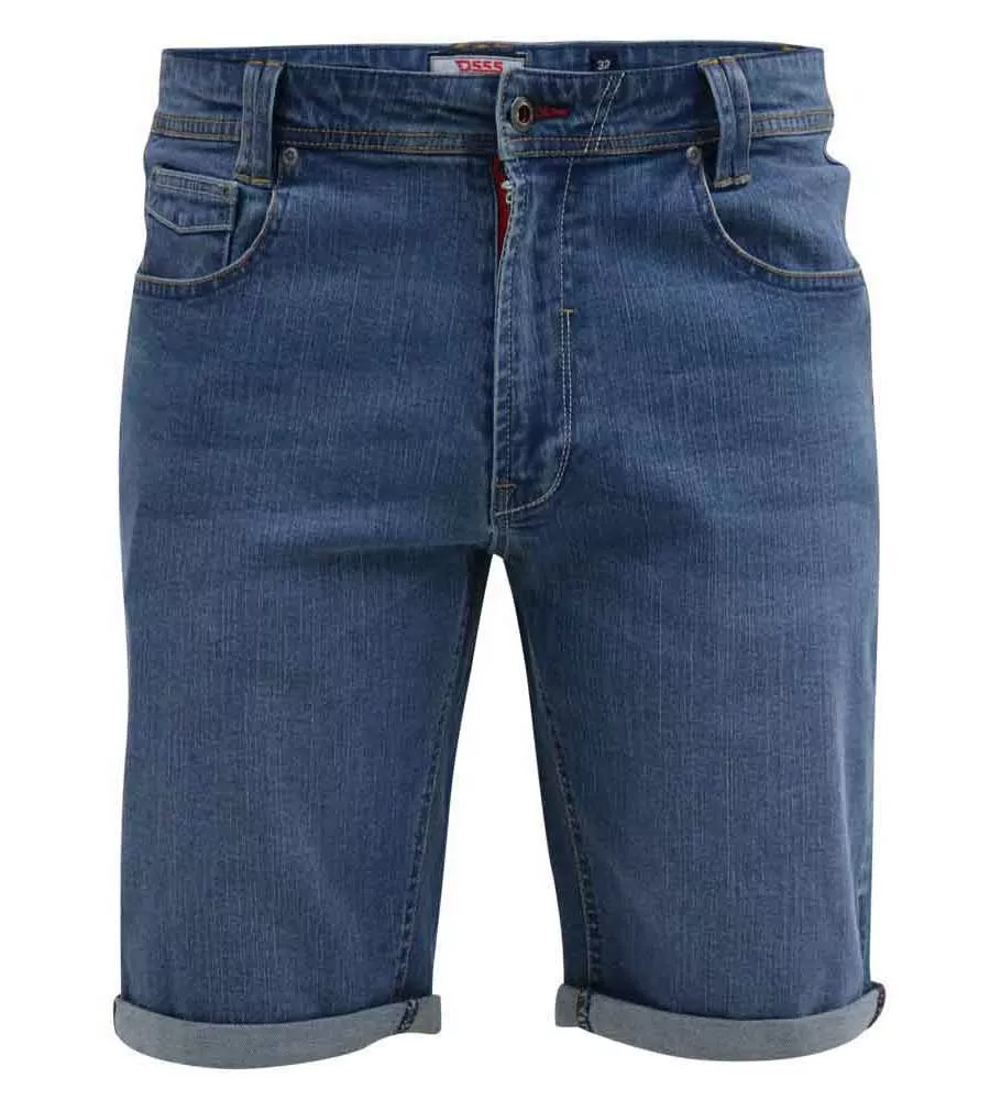 D555 Mens Blue Stretch Denim Shorts (SUFFOLK)