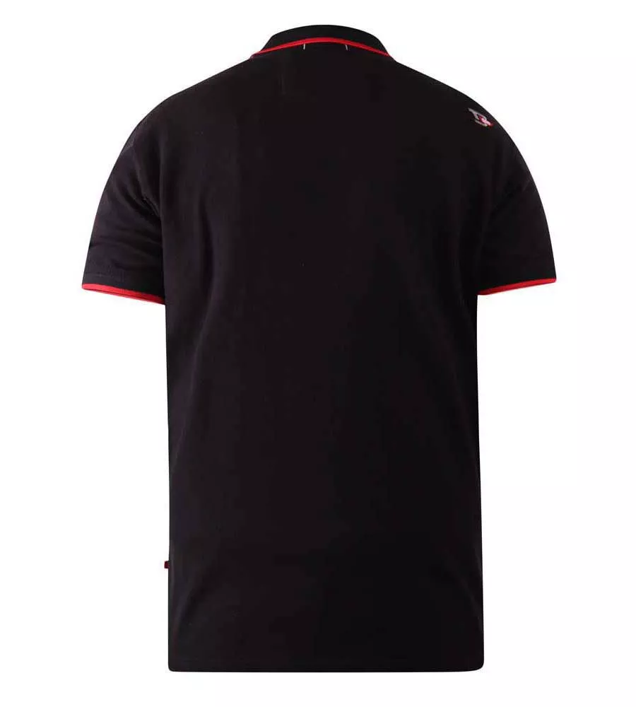 D555 Tall Mens Black Polo Shirt With Brooklyn Chest Embroidery (CANNING 2)