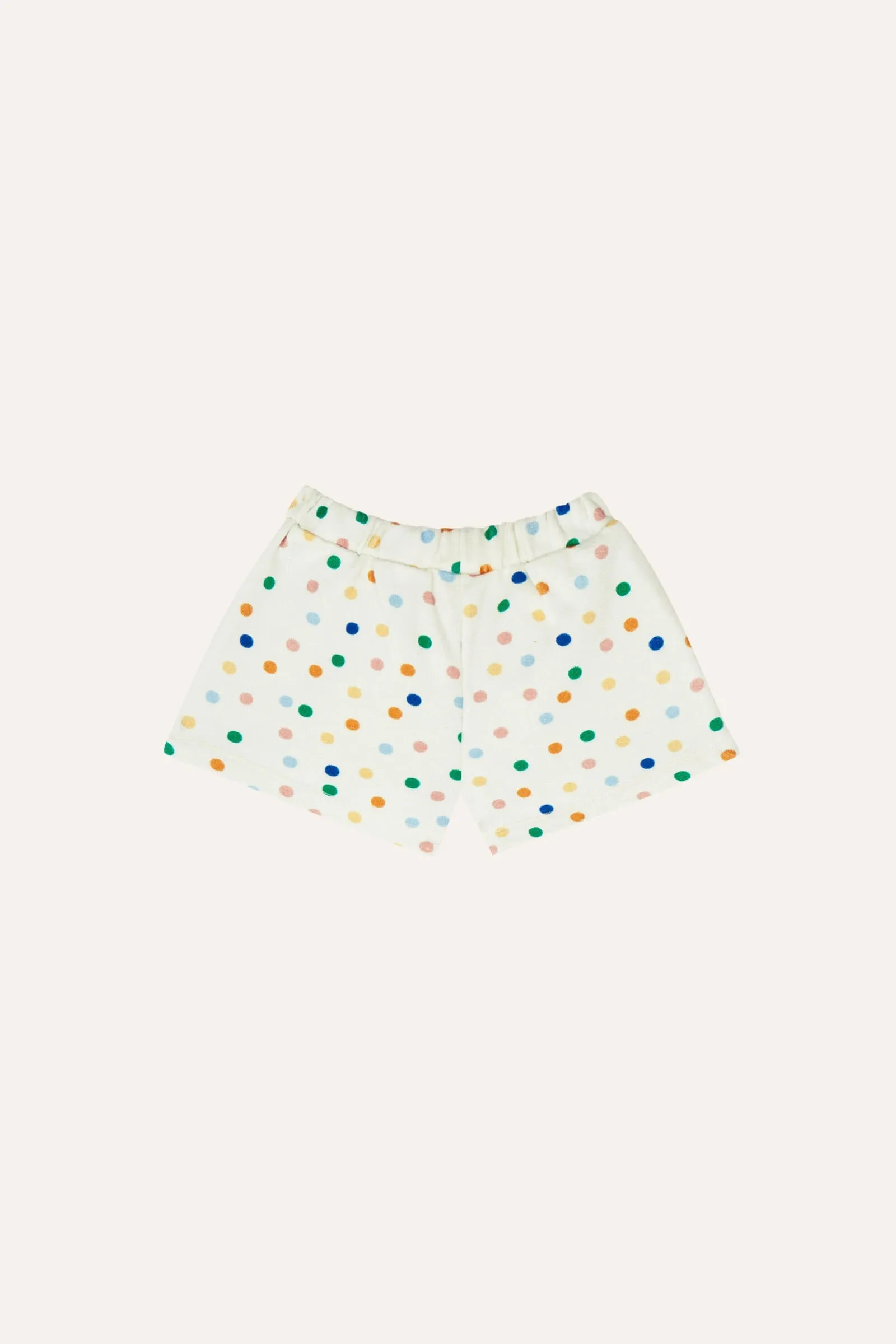 DOTS ALLOVER BABY SHORTS-Ecru