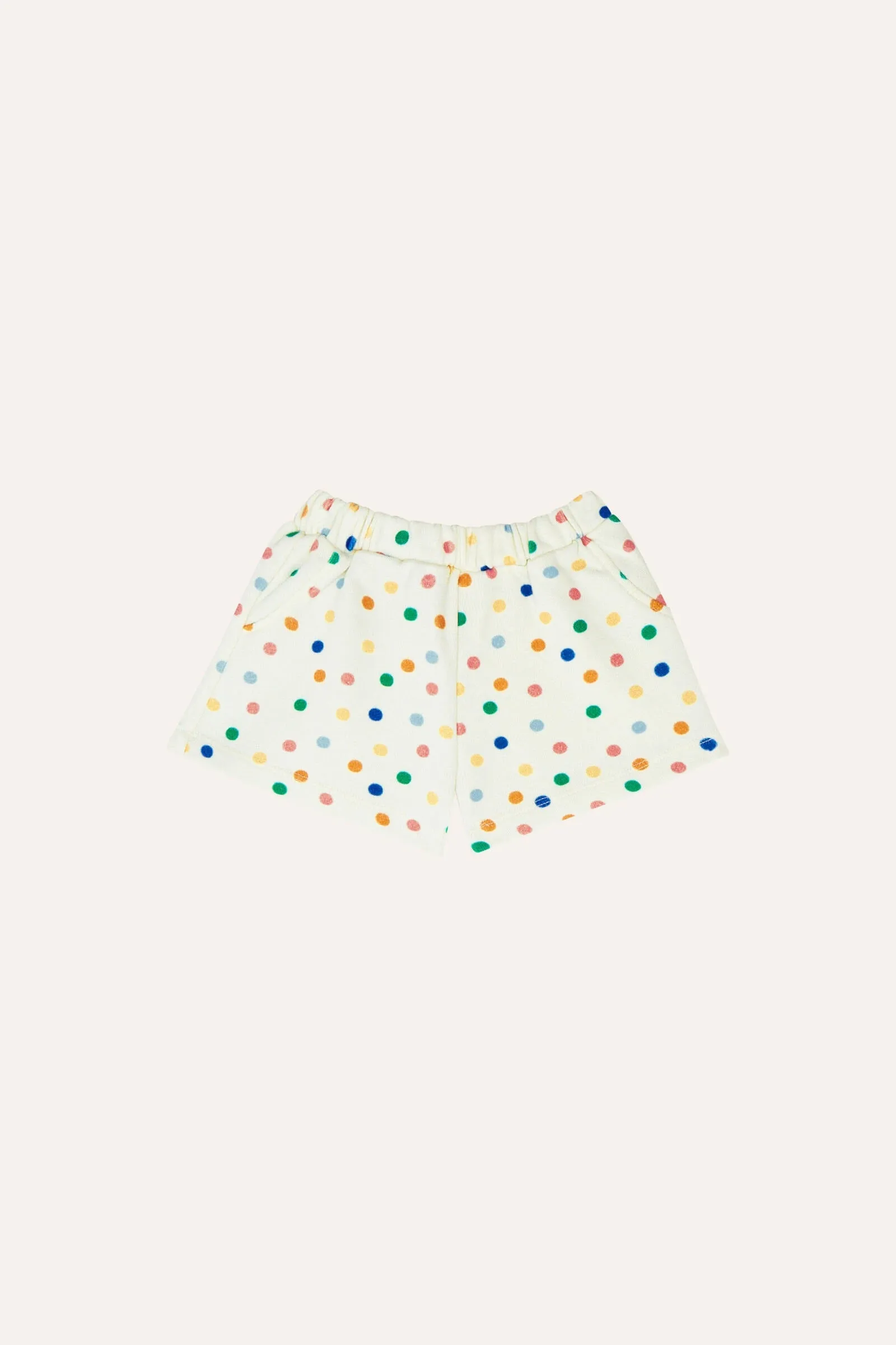 DOTS ALLOVER BABY SHORTS-Ecru