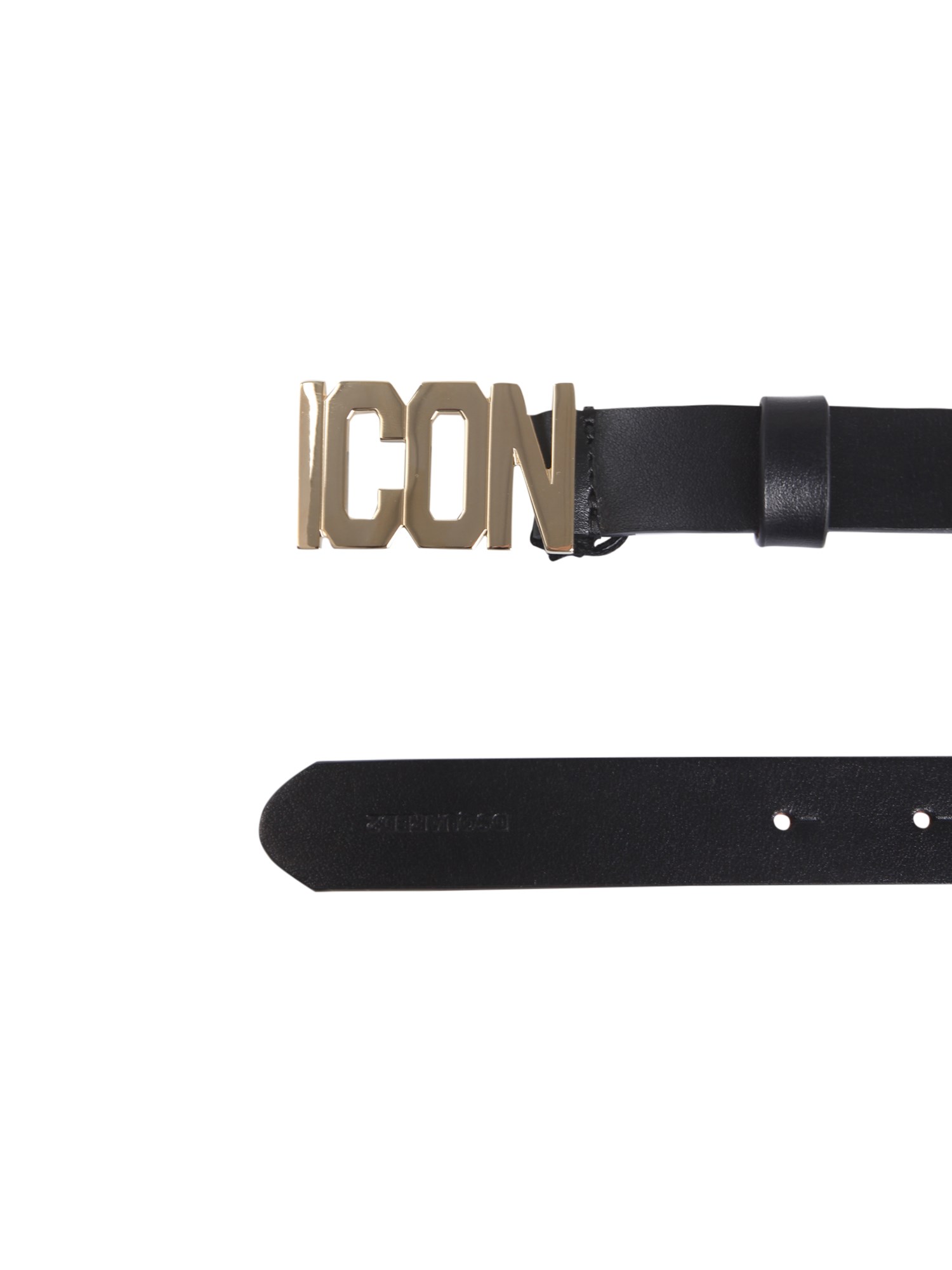 DSQUARED    LEATHER BELT WITH ICON PLATE