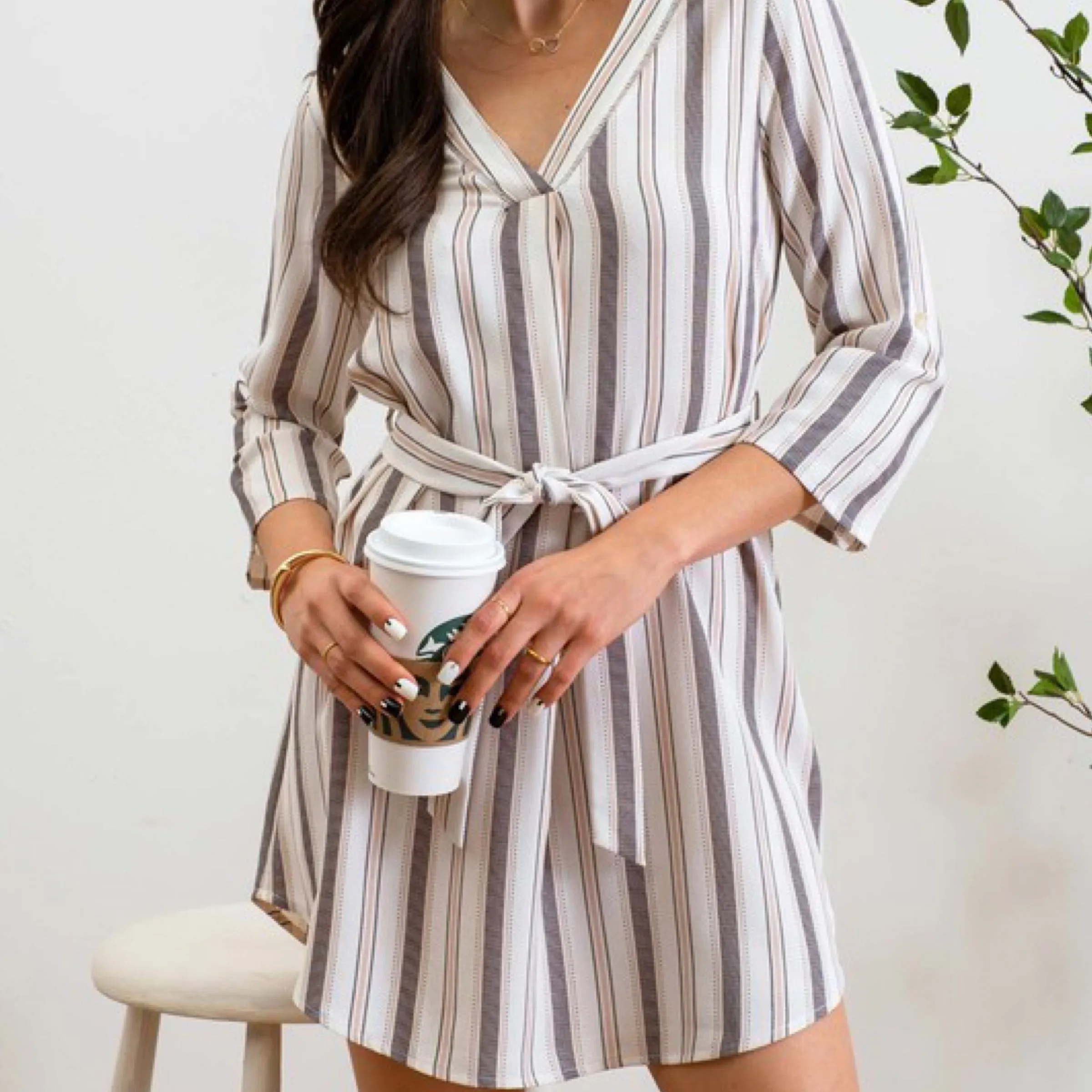 Eden 3/4 Sleeve Dress With Belt