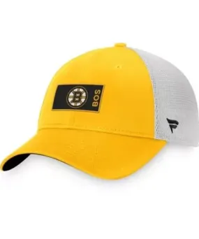 Fanatics Men's NHL Fanatics Gold/White Authentic Pro Rink Trucker Snapback Hat