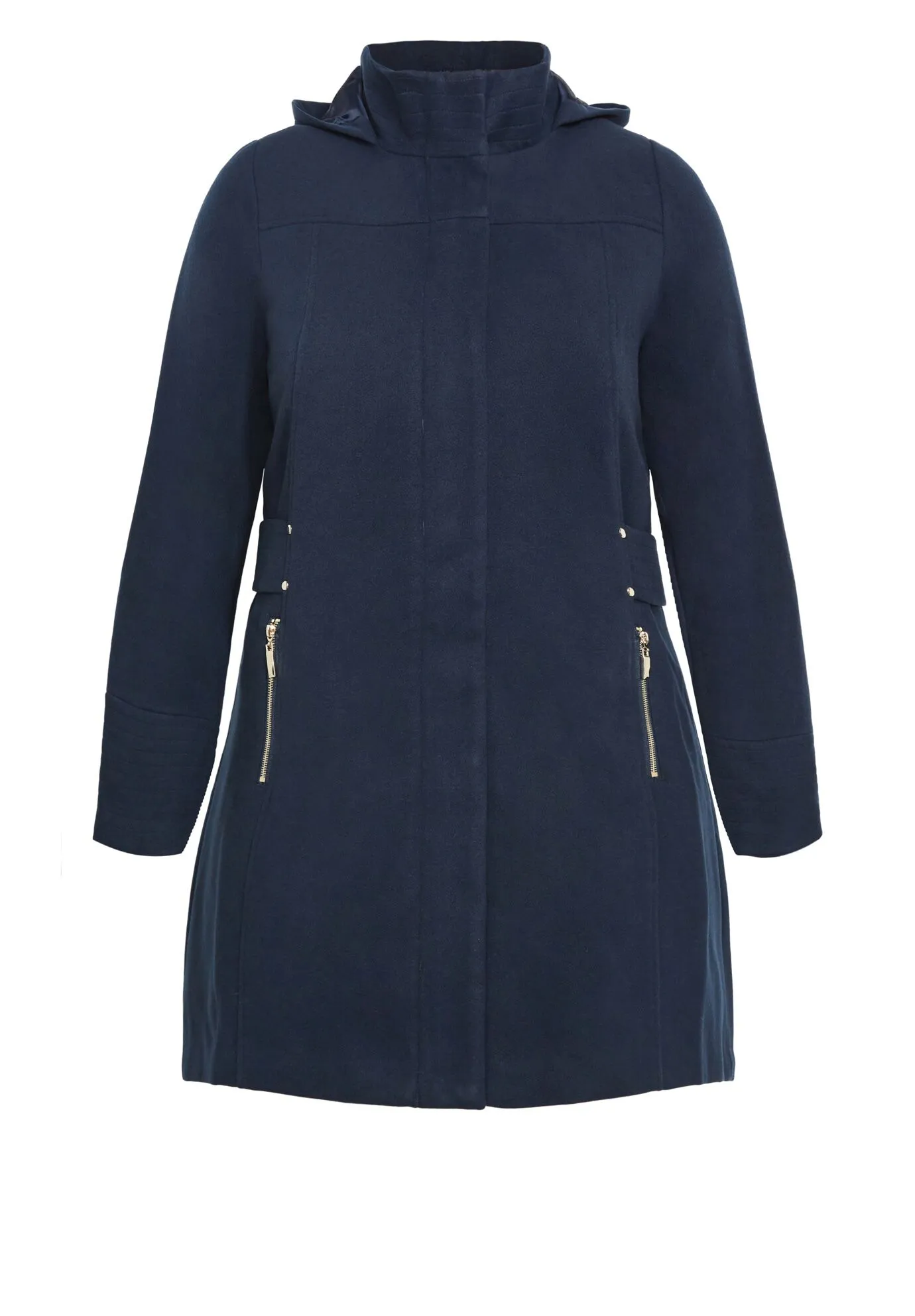 Faux Wool Plain Coat