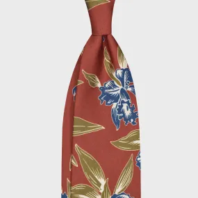 F.Marino Hawaiian Silk Tie 3 Folds Rust