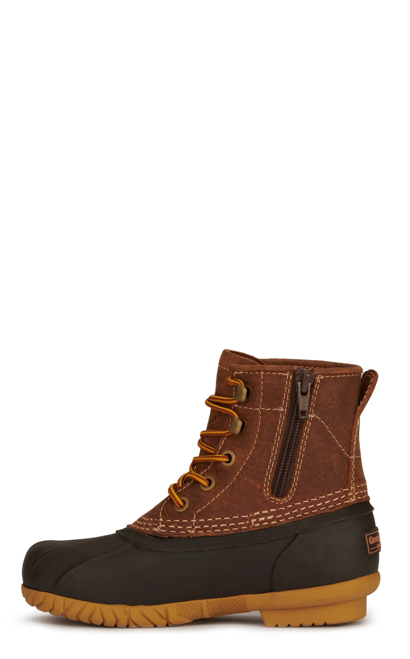 Georgia Kids' Marshland Chocolate Brown and Tan Round Toe Lace Up Duck Boots