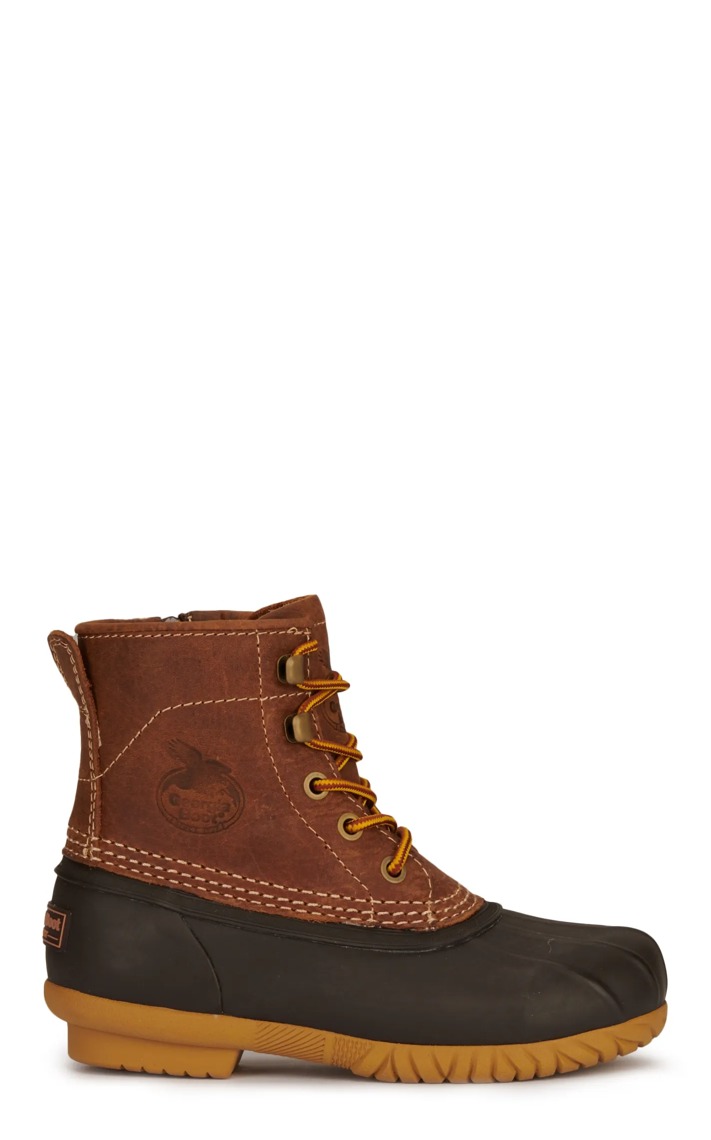 Georgia Kids' Marshland Chocolate Brown and Tan Round Toe Lace Up Duck Boots