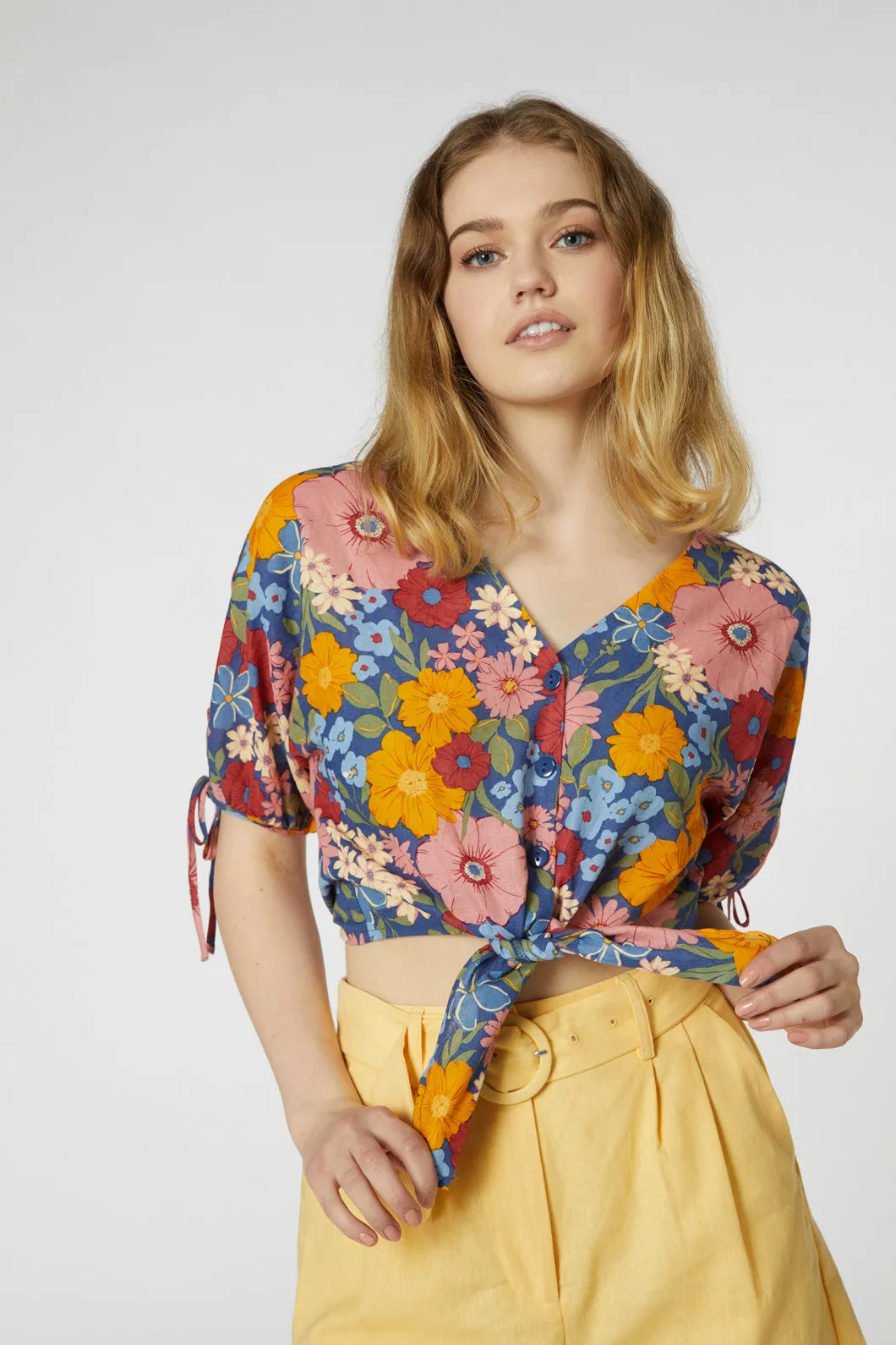 Gina Flora Tie Top