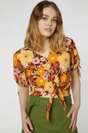 Gina Flora Tie Top