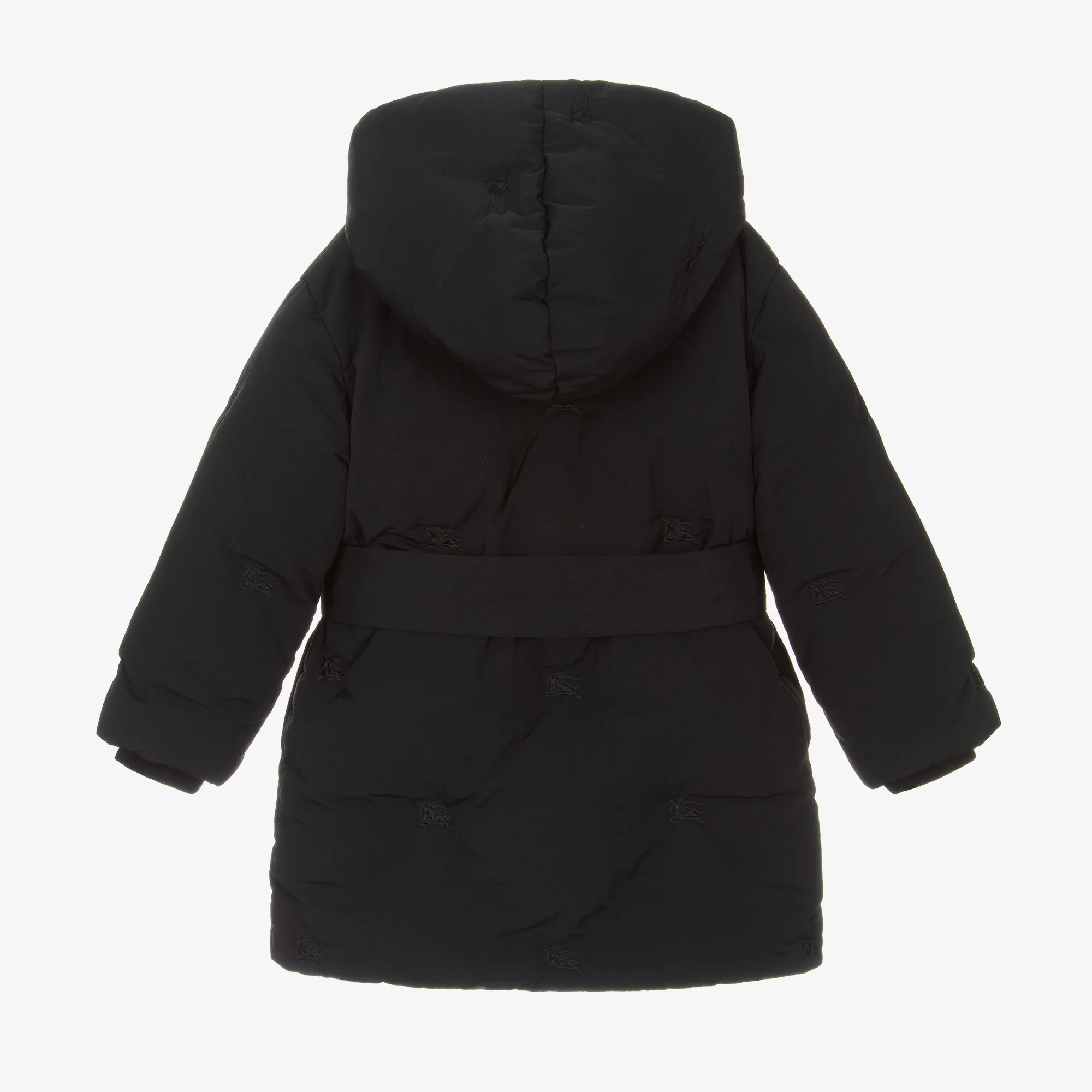 Girls Black Hooded Down Padded Coat