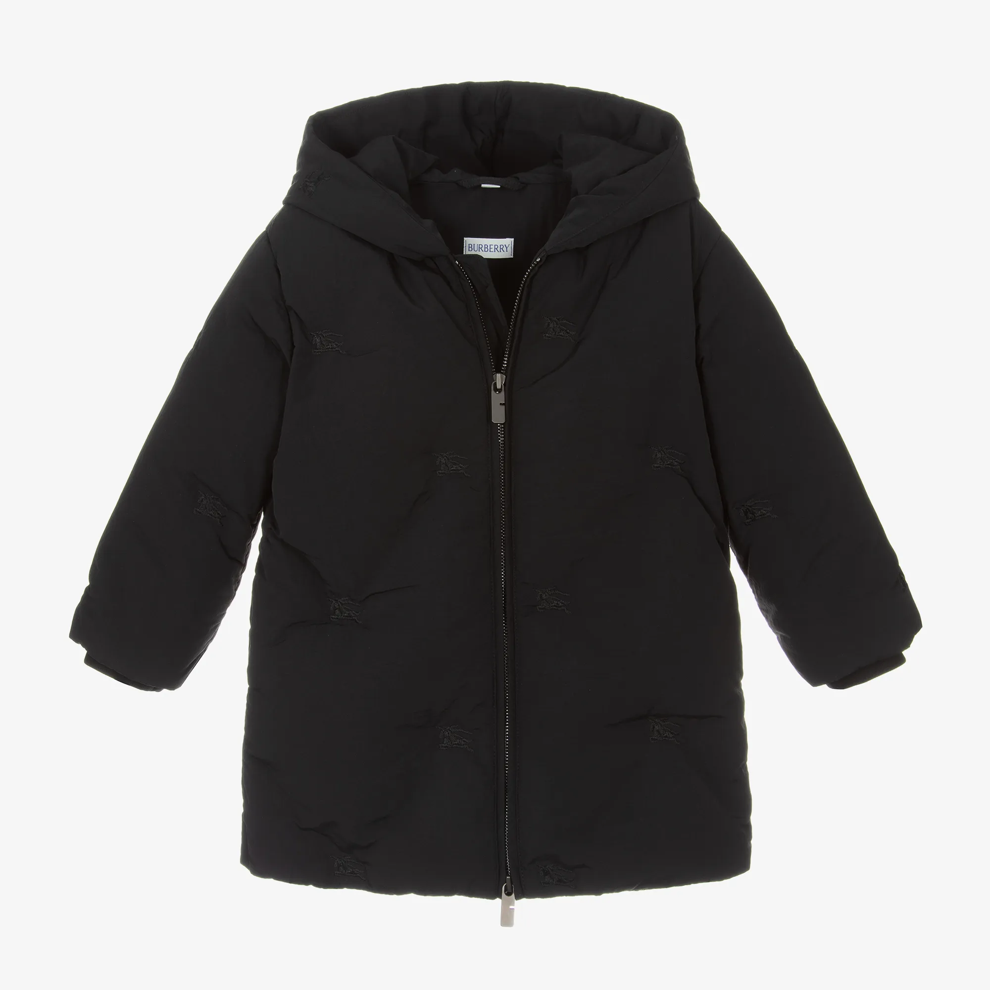 Girls Black Hooded Down Padded Coat