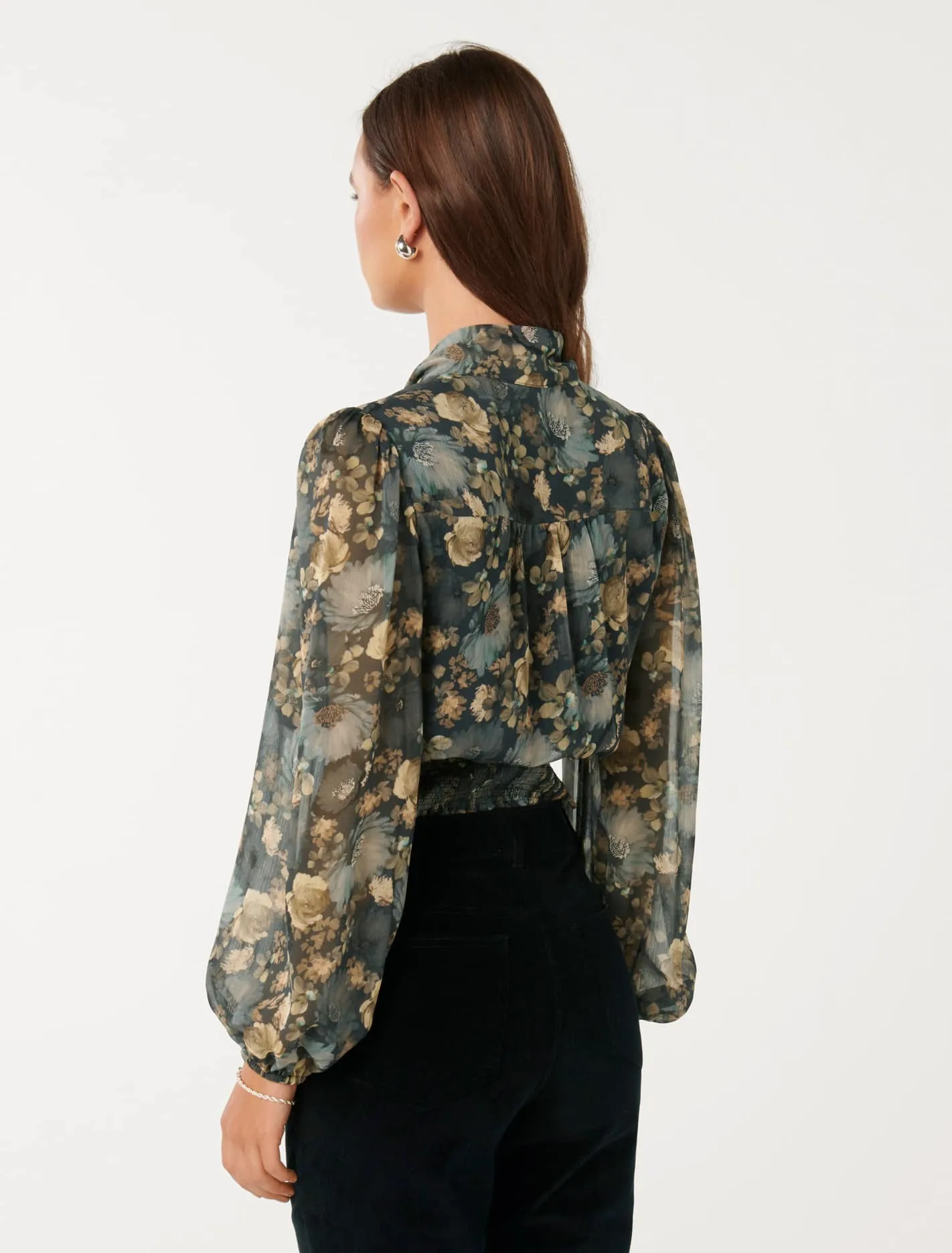 Gloria Shirred Printed Blouse