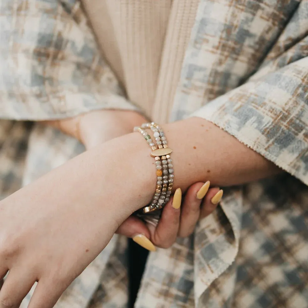 Golden Girl Beaded Tie Bracelet