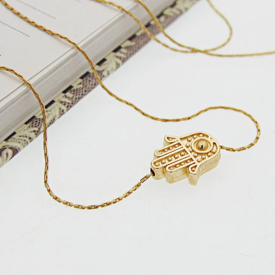 Hamsa Choker Necklace - Fatima hand necklace gold