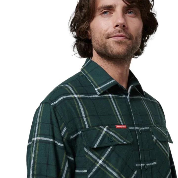 Hard Yakka Y07752 Long Sleeve Check Flannel Shirt Green