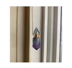 Heron and Lamb: Rainbow Fluorite Vessel Necklace