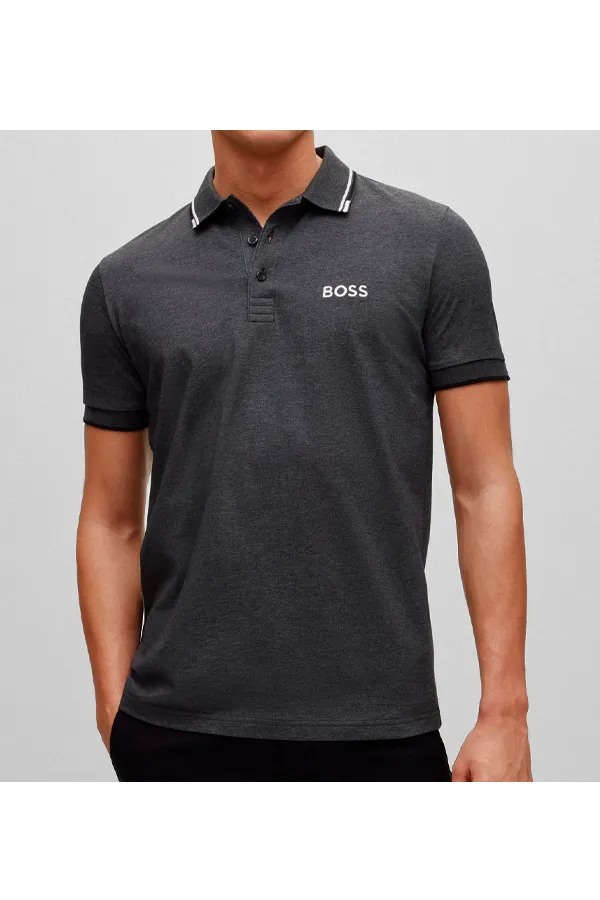 Hugo Boss Paddy Pro Contrast Polo Charcoal