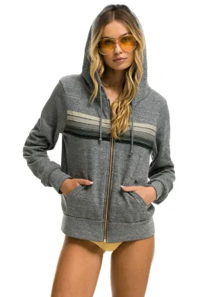 Jacket 5 Stripe Hood Hdrs5 Heather-Grey-Grey